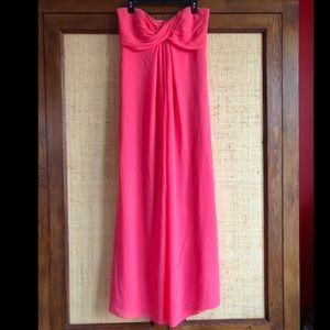 Nicole Miller Coral Strapless Gown